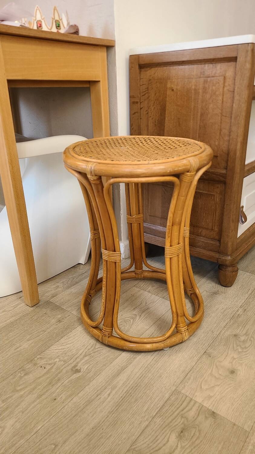 Rattan and Indonesian caning stool