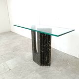 Console en marbre noir par Cattelan Italie, 1980
