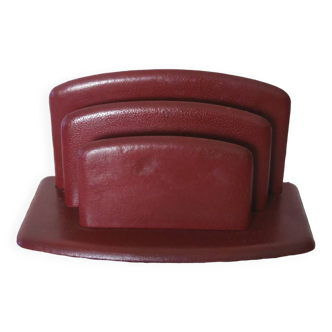 Red leather mail holder