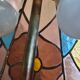 table lamp stained glass tiffany style 1960 has 70 brass and bronze 58x40