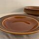 6 toulouse brown hollow plates made of St Amand earthenware