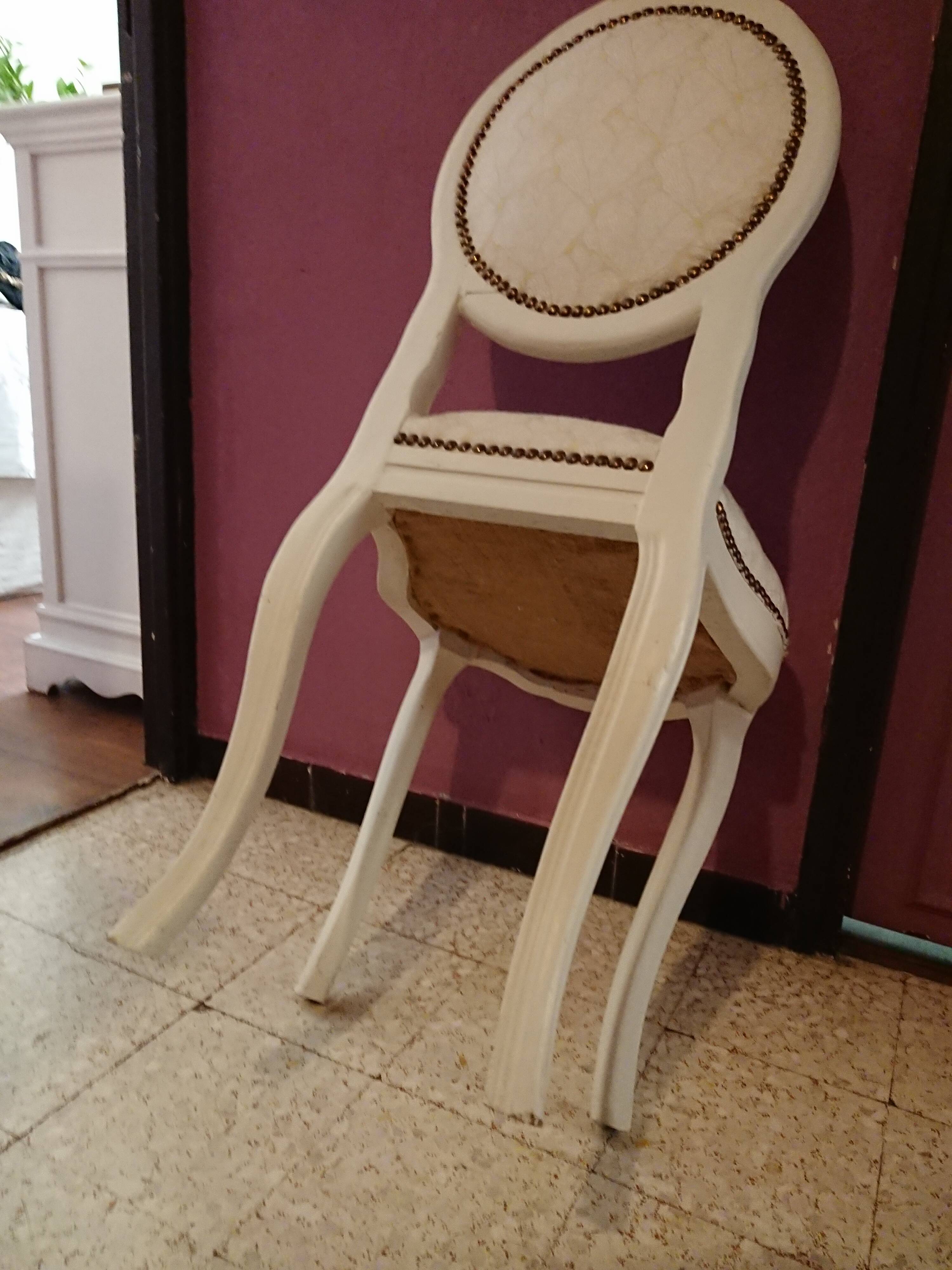 Medallion chair baroque style restored new jacquard fabric REF: 2021010203