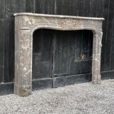 Fireplace louis xv in grey marble of the ardennes late eighteenth century