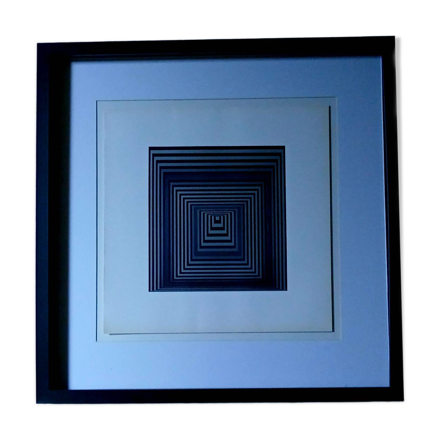 Tableau Vintage Art Optique - Victor Vasarely - Frame 40x40cm