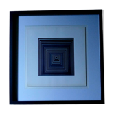 Tableau Vintage Art Optique - Victor Vasarely - Frame 40x40cm