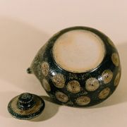 Wim Mühlendyck Stoneware Teapot in Westerwald Salt Glaze with Ritzdekor – Noir Speckled Ceramic, Mid-Century