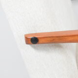 Vintage armchair VAR, restored, 1960s, beige, teak