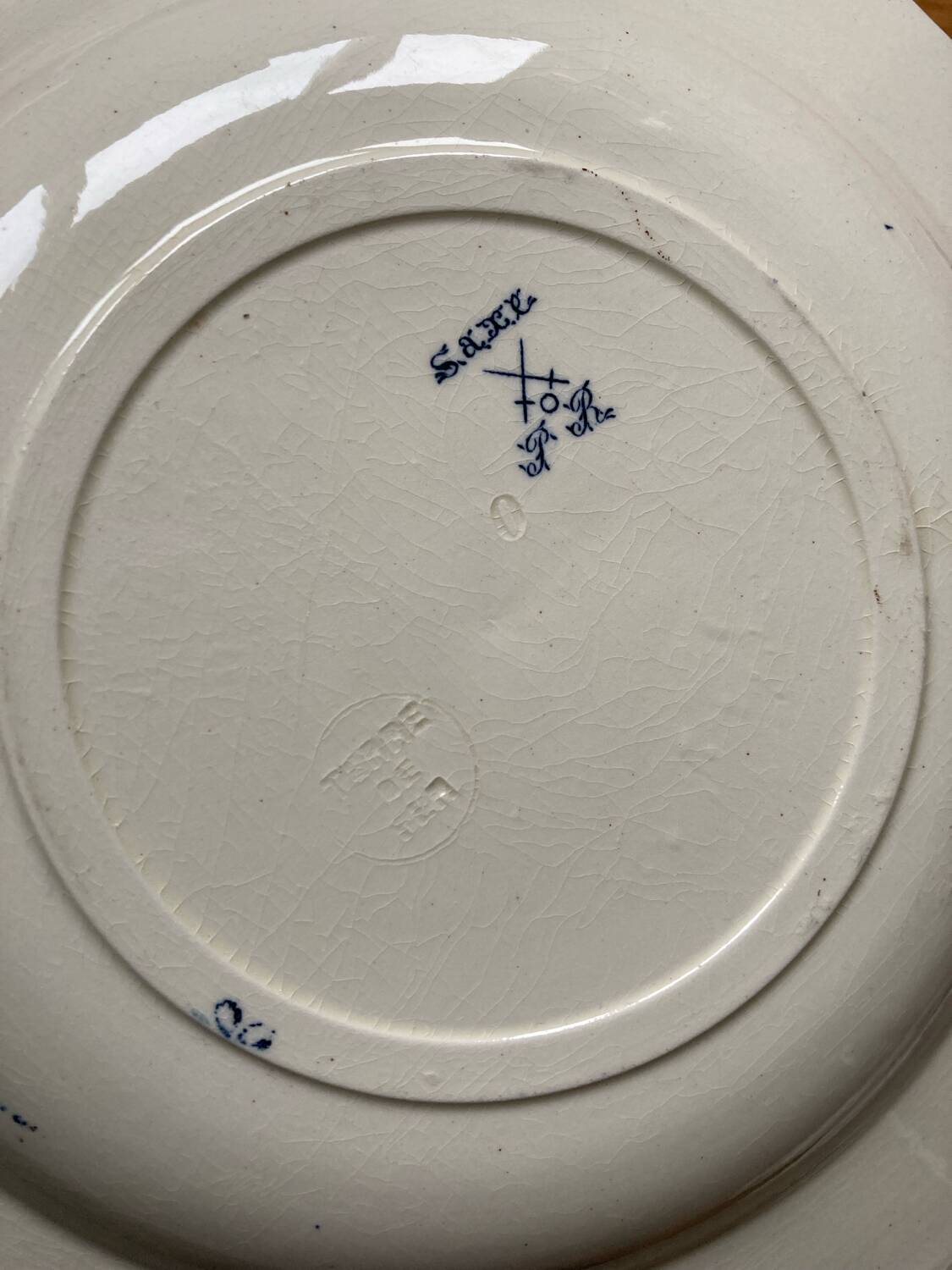 Blue flowered ironstone deep plates from Saxony