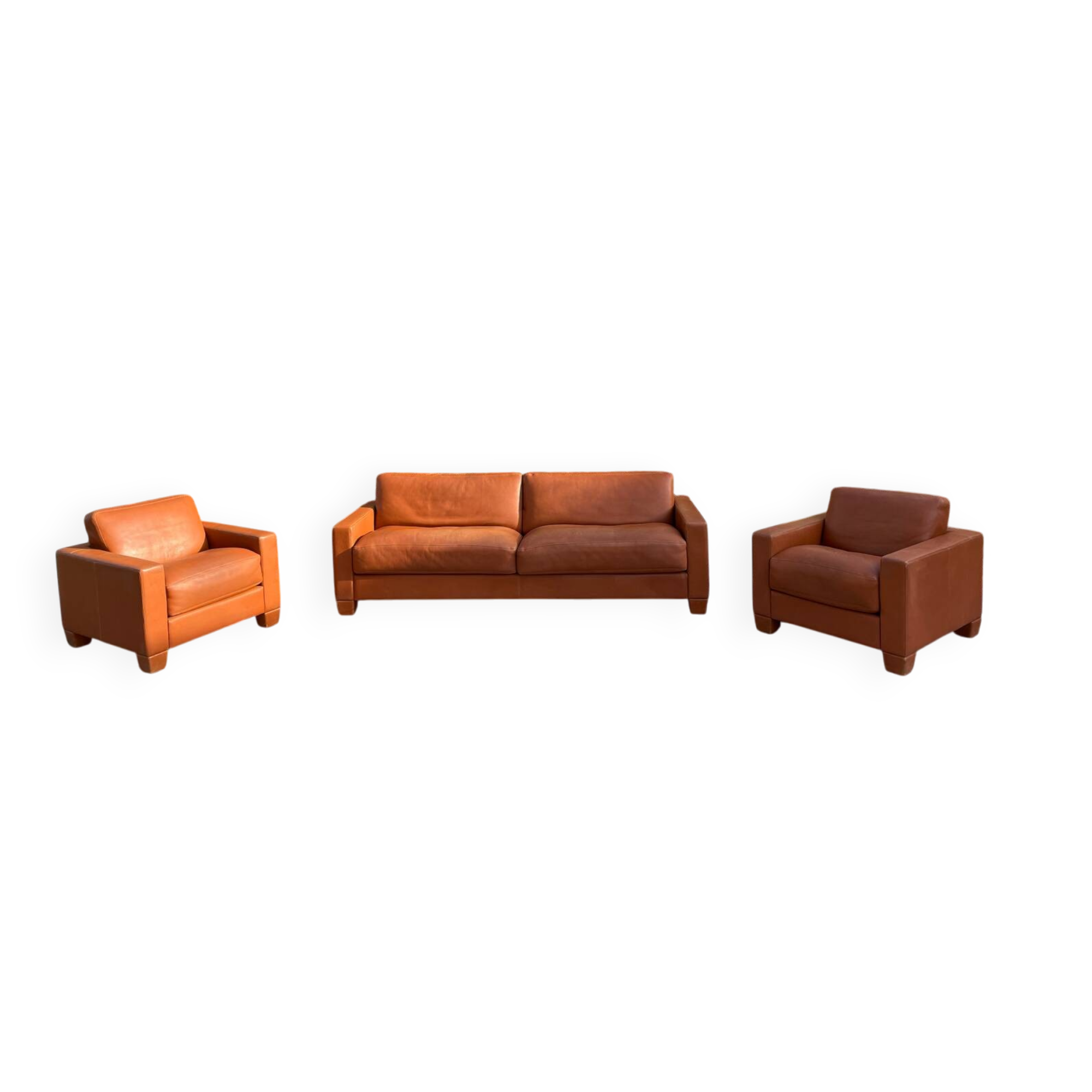 Sofa and Two Armchairs by De Sede