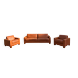 Sofa and Two Armchairs by De Sede