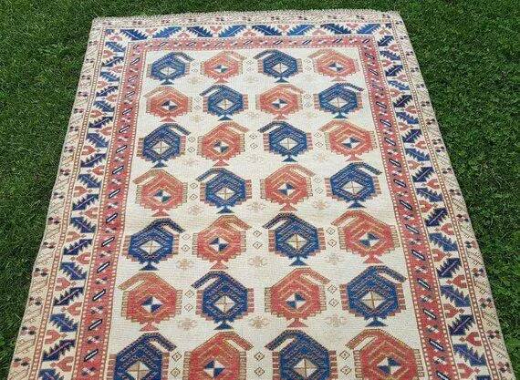 Vintage Turkish handmade rug 110x177 cm