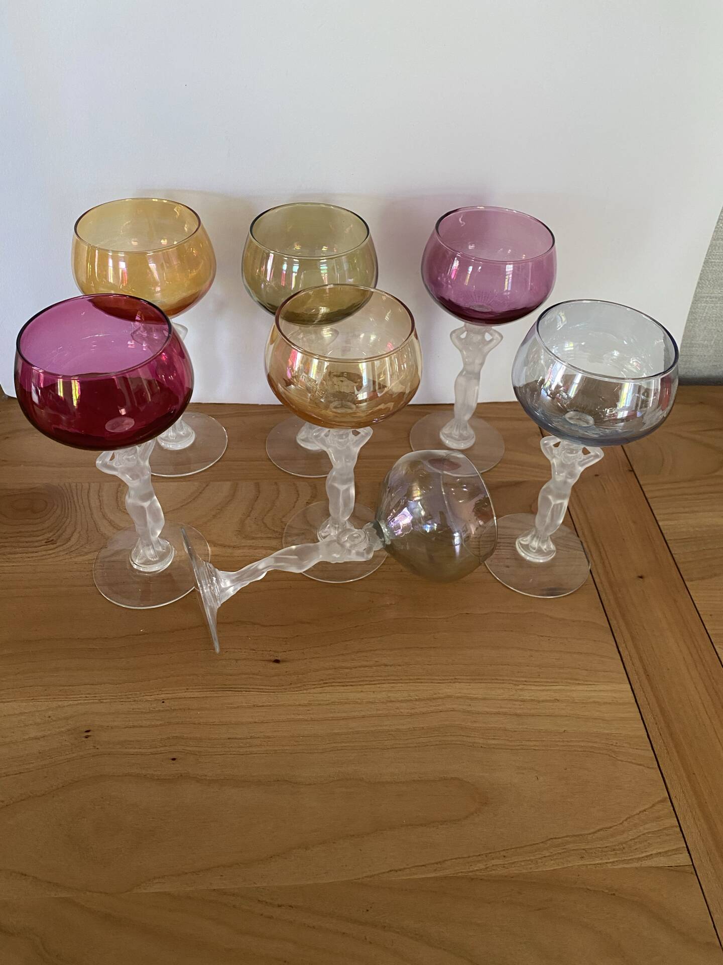 7 verres à vin en cristal de bayel modèle Venus