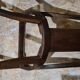 Old Empire-style gondola chair. Wooden chair - gold velvet. L48cm
