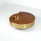 Trg" circular coffee table with bar by willy rizzo, 1970