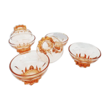 Lot of 6 glasses of pink champagne of 70 years