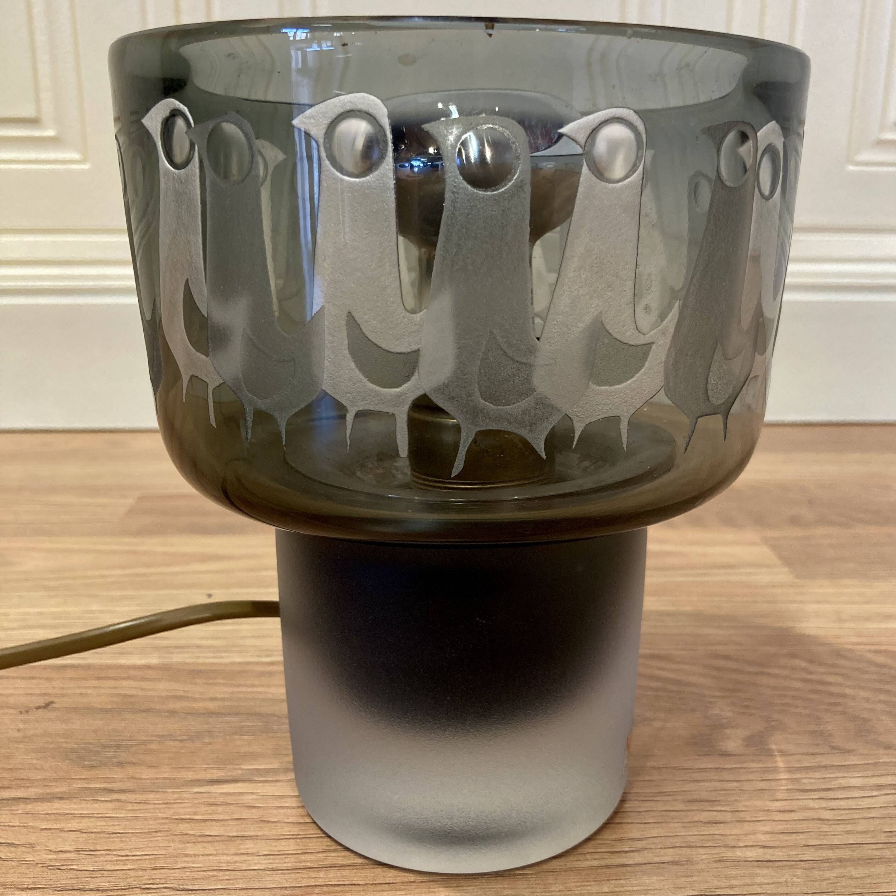 Large glass lamp "Scandinavian design 1950".