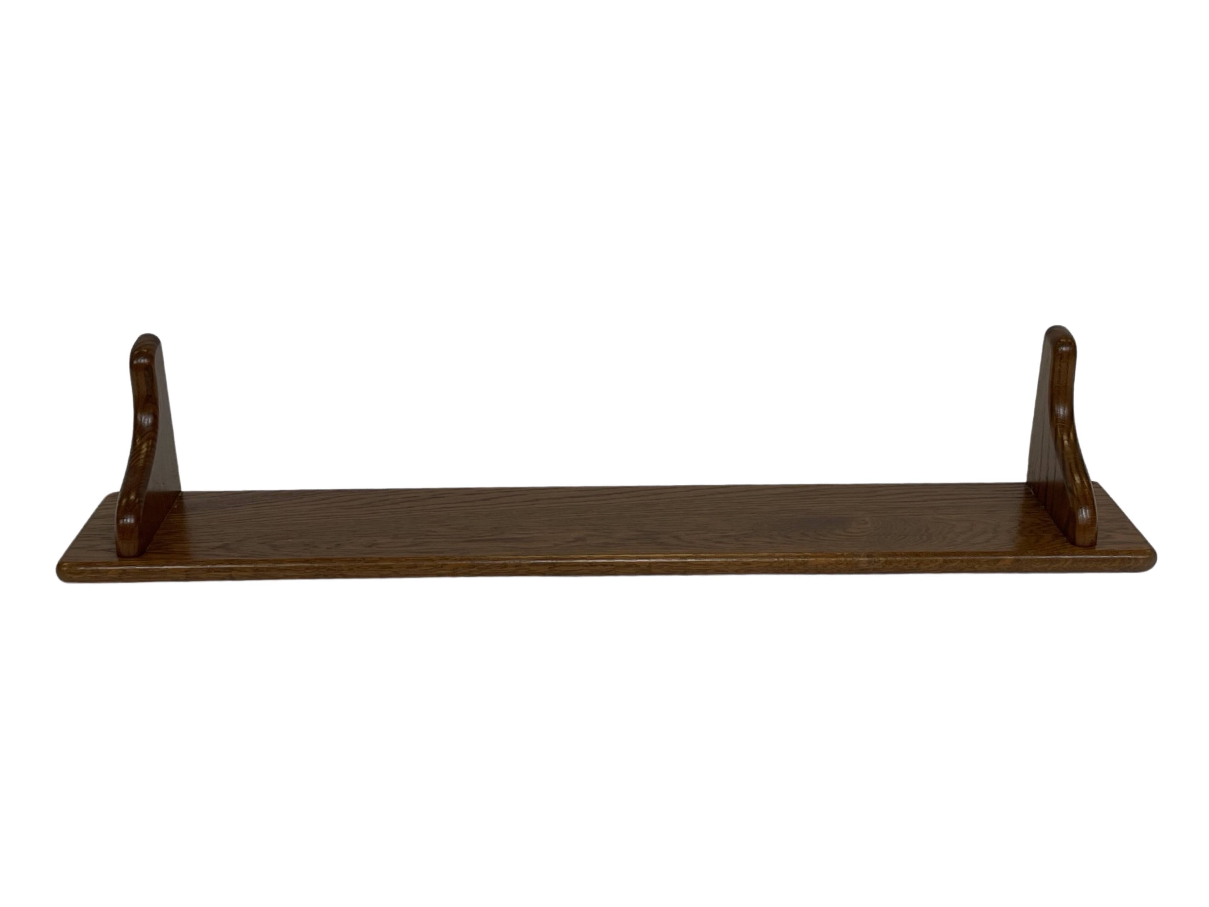 Vintage oak wall rack book shelf 1960s wood minimalist design