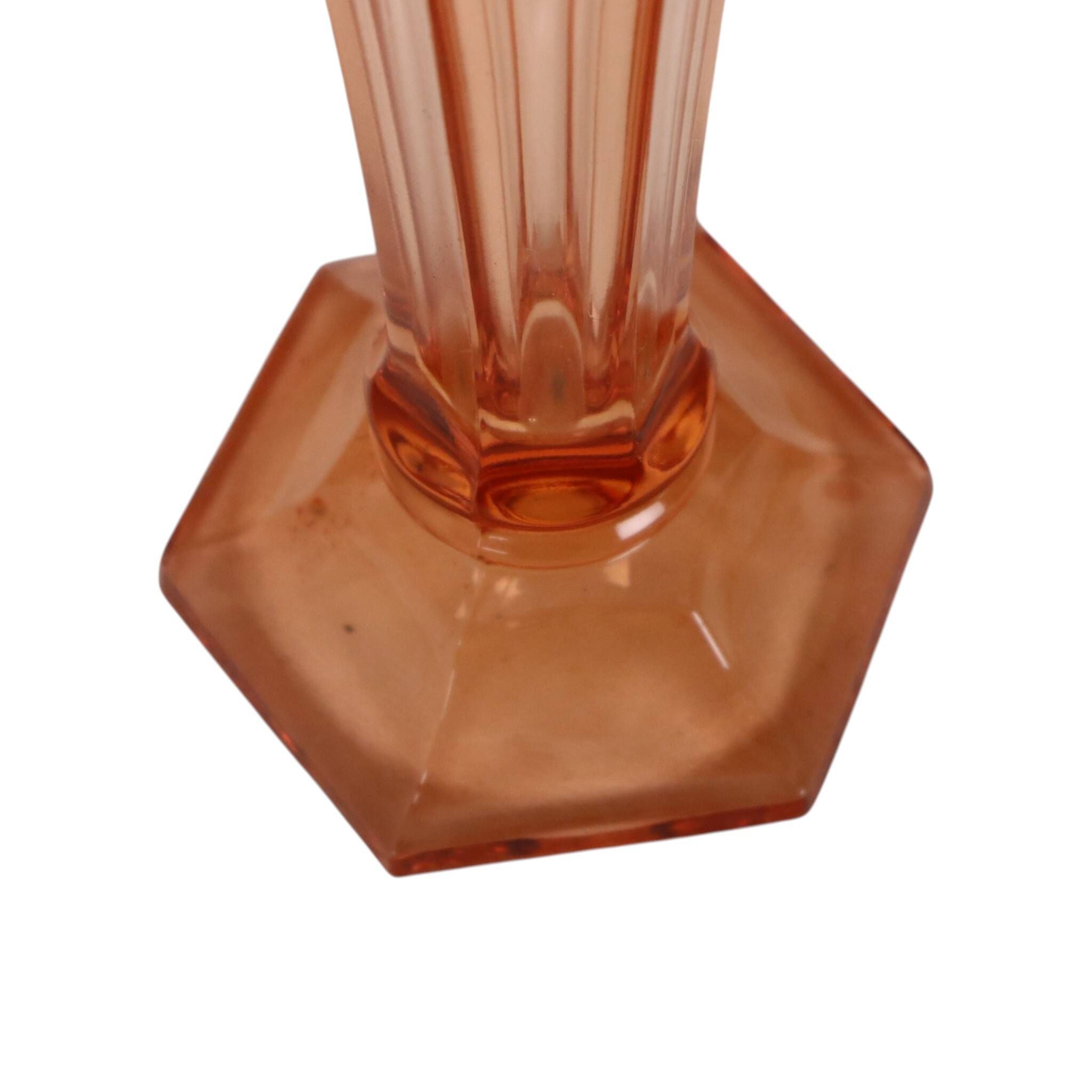 Pink Rosaline Art Deco Vase VSL Luxval Americain 23cm
