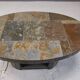 Vintage oval brutalist coffee table, 1970s