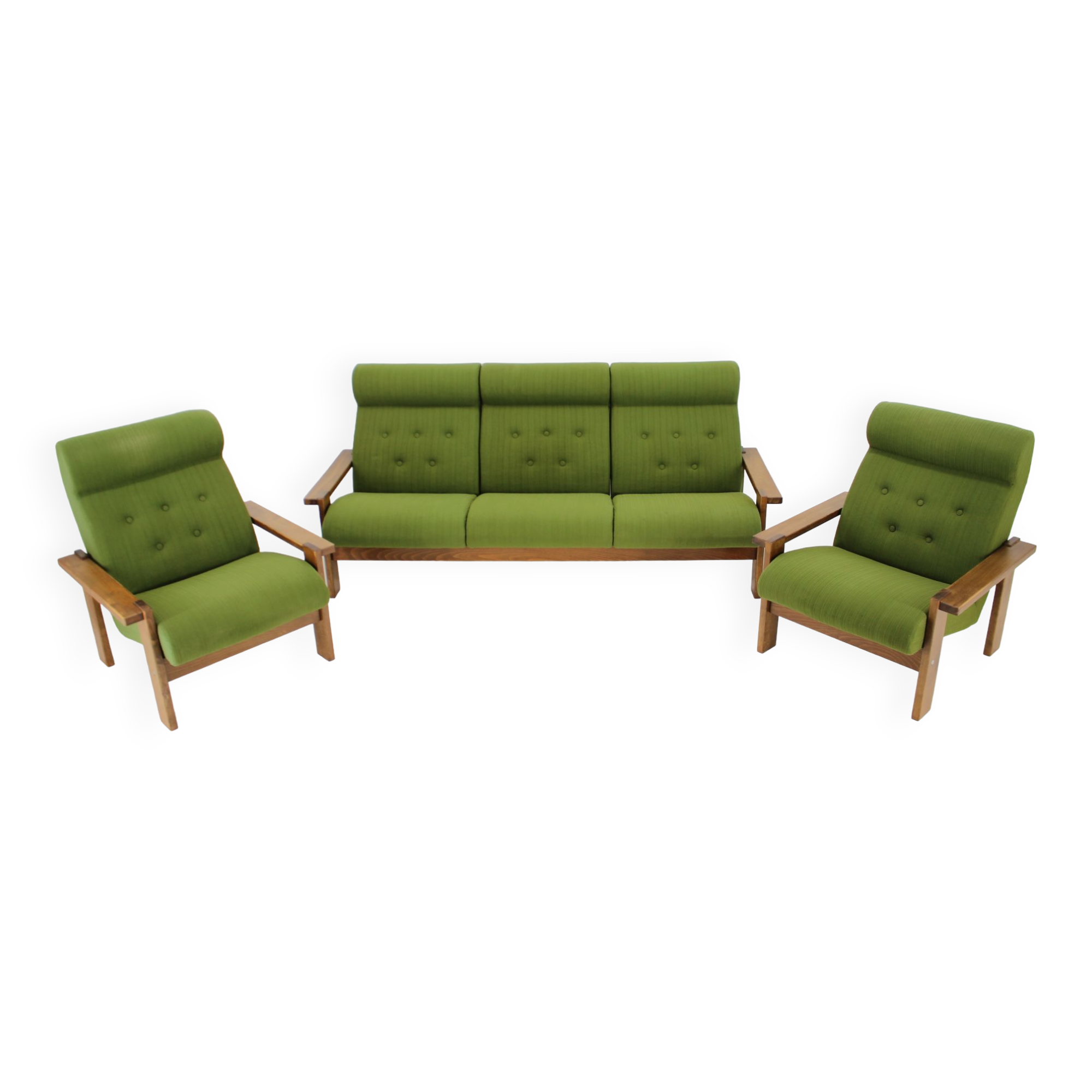 1970s Living Room Beech Set, Czechoslovakia