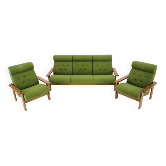 1970s Living Room Beech Set, Czechoslovakia