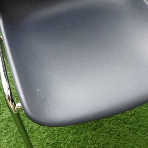 1970s pat. pend dipiplast stackable chair grey shell grained surface