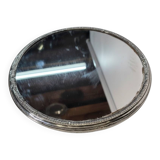 Silver-plated mirror tray centrepiece from the mid-20th century, 30 cm.