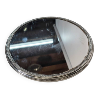 Silver-plated mirror tray centrepiece from the mid-20th century, 30 cm.
