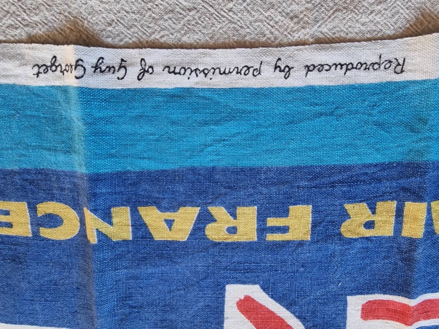 Vintage air france decoration linen, guy georget, wall art