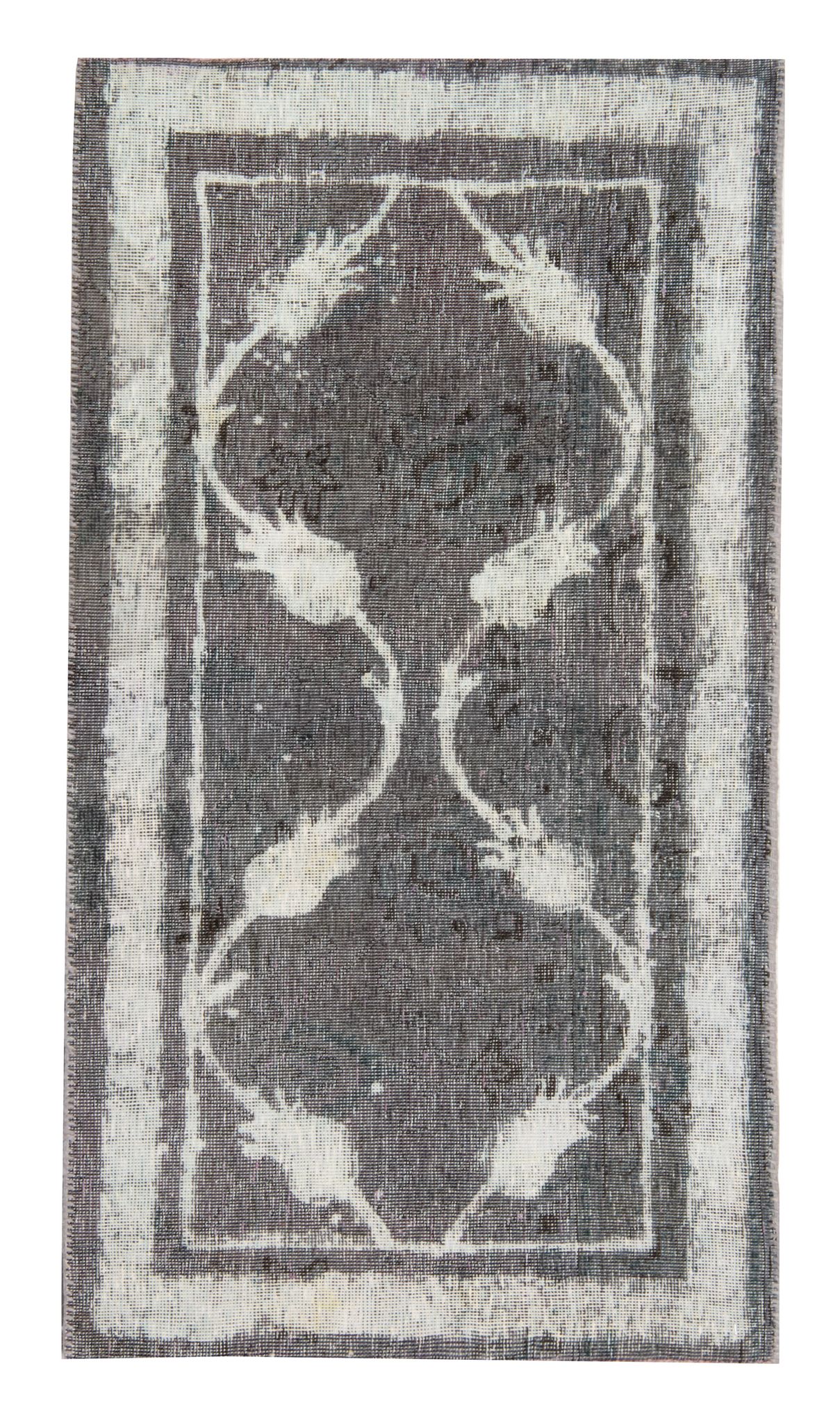 Vintage persian rug handwoven overdyed wool living area rug