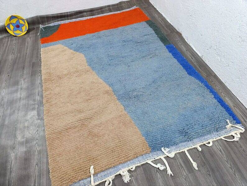 Handmade pure natural wool rug, size 160 x 240 cm
