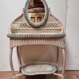 Wicker and rattan dressing table