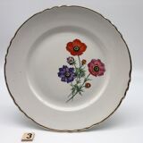 6 Flat porcelain plates "Moulin des Loups" Beaulieu model