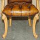 Restored Chesterfield Art Deco 1920 office chair in leather and walnut.