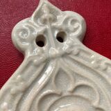 Digoin Sarreguemines earthenware holy water font