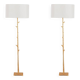 Paire de lampadaires en métal doré. 20e siècle.
