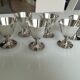 Christofle 6 silver metal wine glasses, design jean charles moreux 1940