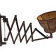 Scissor lamp | Harmonica lamp | wall lamp | vintage | oak | pig's bladder |