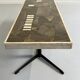 Old mosaic stone coffee table from the 70s with vintage metal legs