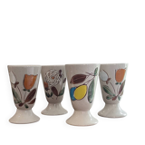 Mazagrans Mugs X 4 in glazed stoneware from the 70s