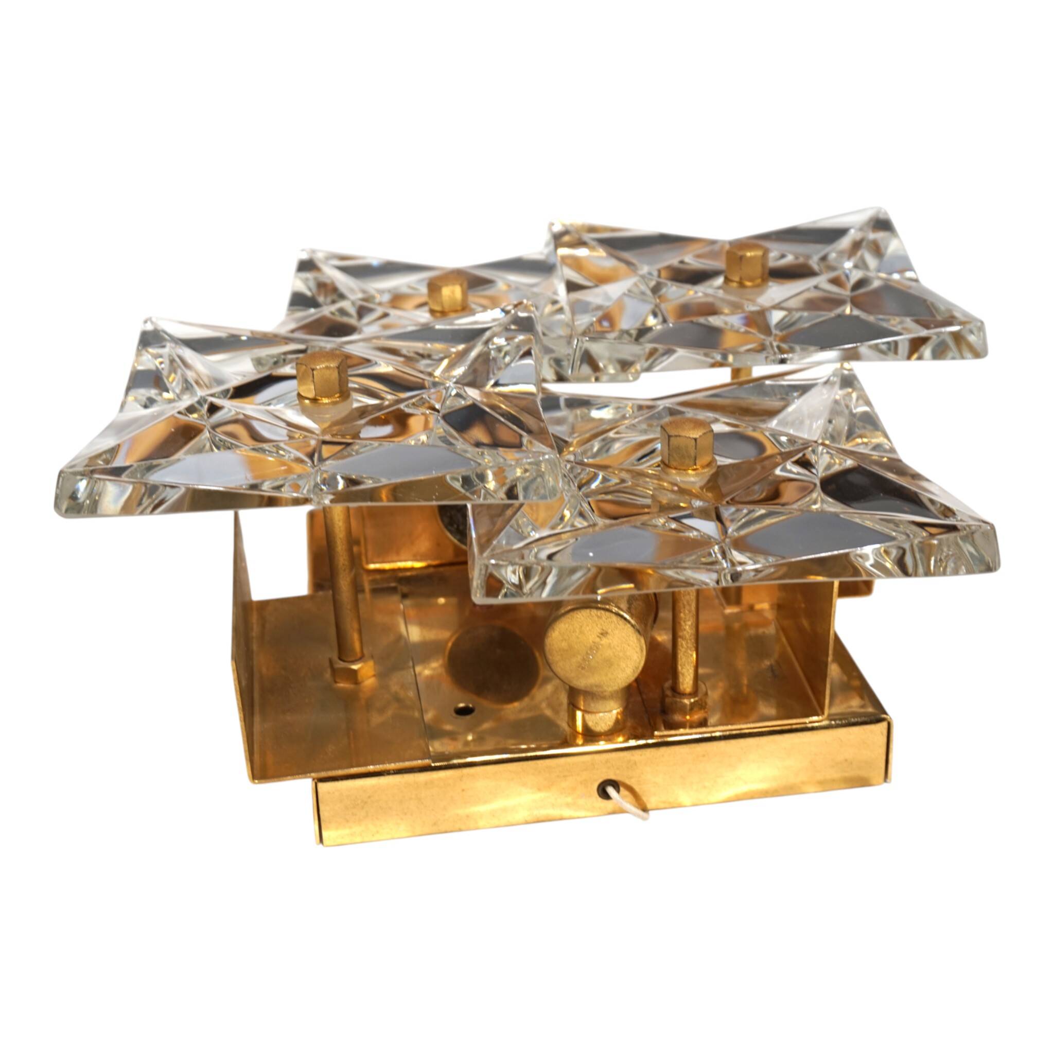 Set of 2 Kinkeldey Hollywood Regency crystal wall lamps, 1970