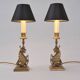 Paire de lampes chandeliers griffons de style néogothique, Angleterre années 1880