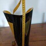 Yellow and black ceramic vase