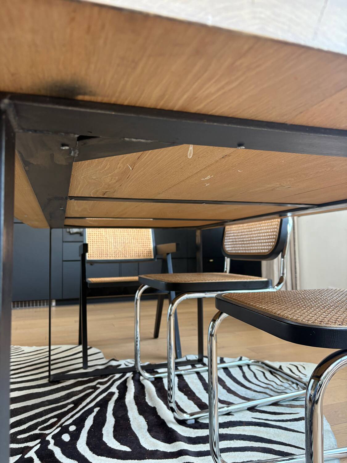 Solid wood table made by a craftsman.