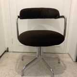 Fauteuil velours année 70 pivotant