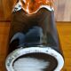 Vintage Vallauris 70s orange red and brown vase