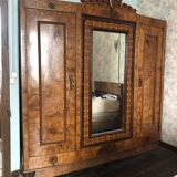 Unique model craftsman's cabinet, cabinetmaker's cabinet, 3-door cabinet, French marquetry furniture