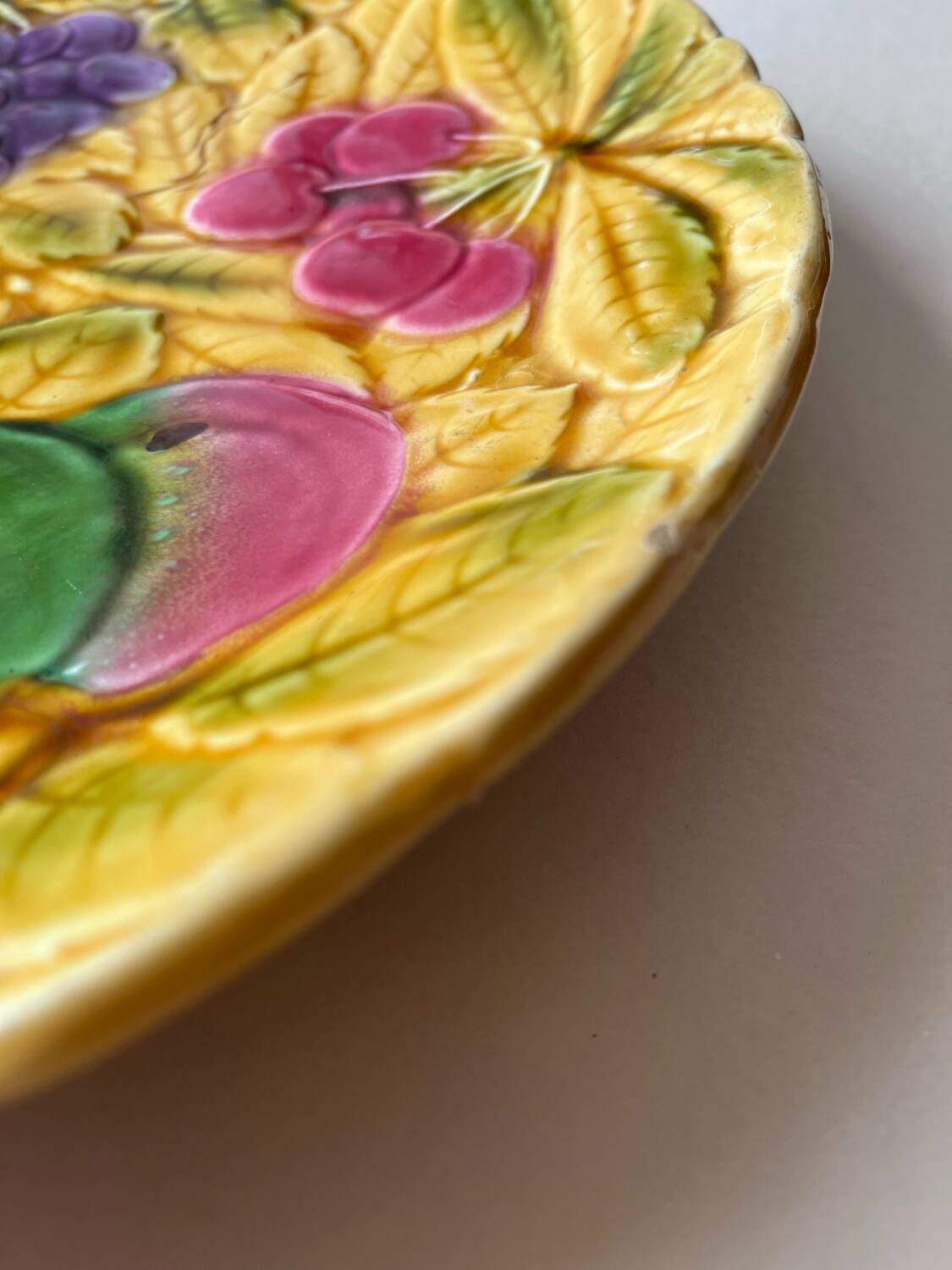 Vintage Sarreguemines slipware plate
