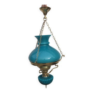 Suspension en opaline verte turquoise & laiton