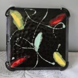 Antique underside in black ceramic enamelled modern and colorful décor